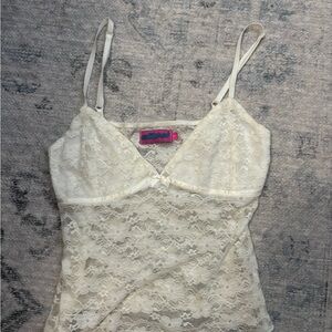 Edikted Cream Lace Tank Top